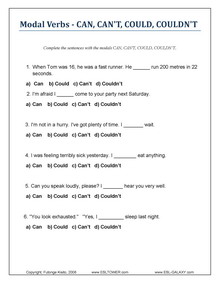 Modals Exercises And Worksheets