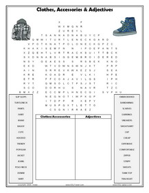 ESL, English vocabulary, printable vocabulary exercises, Clothes, Dressing,  Weather worksheets